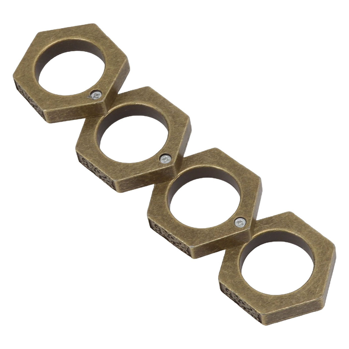 Defense Rings Aluminium Alloy Glossy Hexagonal Window Breaker for Emergency Defense Supplies Bronze