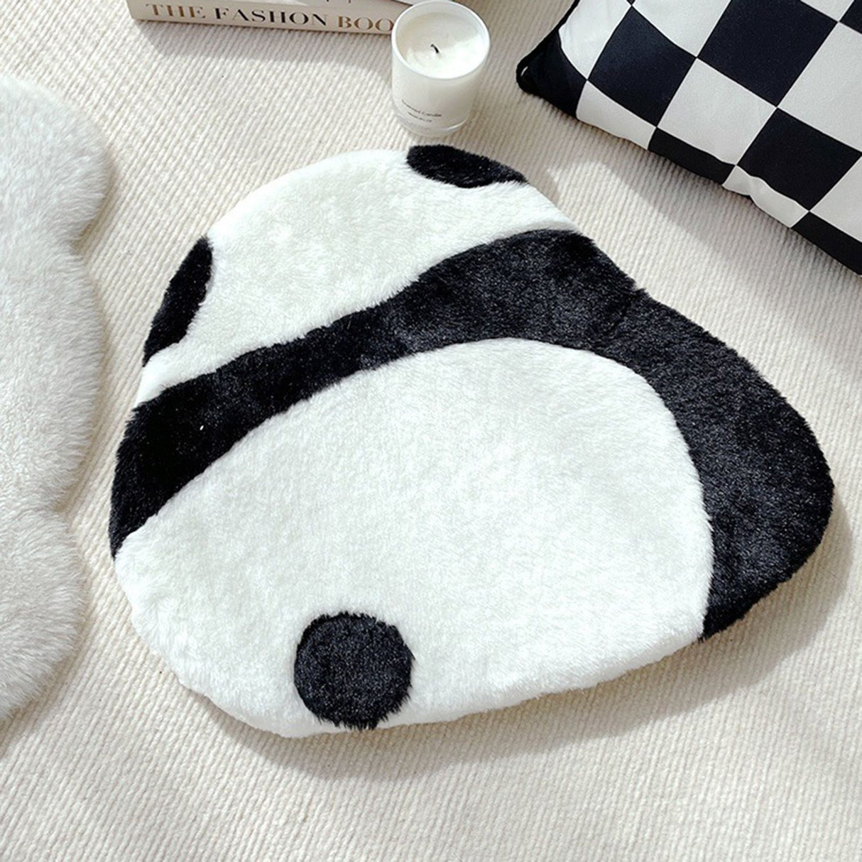 Cute Panda Chair Cushion Comfortable Hand Feel Non Slip Lovely Seating Cushion for Office Bedroom 47x41cm/18.5x16.1in