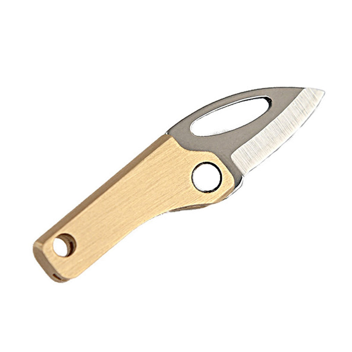 Mini Folding Knife Brass Handle Stainless Steel Blade Mini Magnetic Pocket Knife Outdoor Keychain Pendant Knife