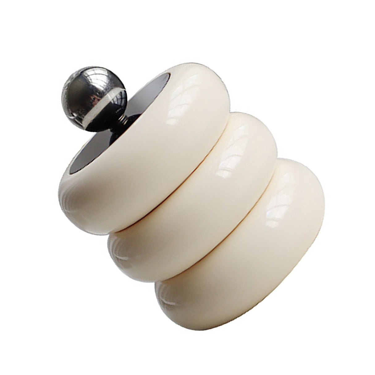 Nordic Style Qtip Holder Dispenser Desktop Dustproof Cotton Swab Storage Container Doughnut Shape Makeup Storage Box with Lid Milky White 3 Layers