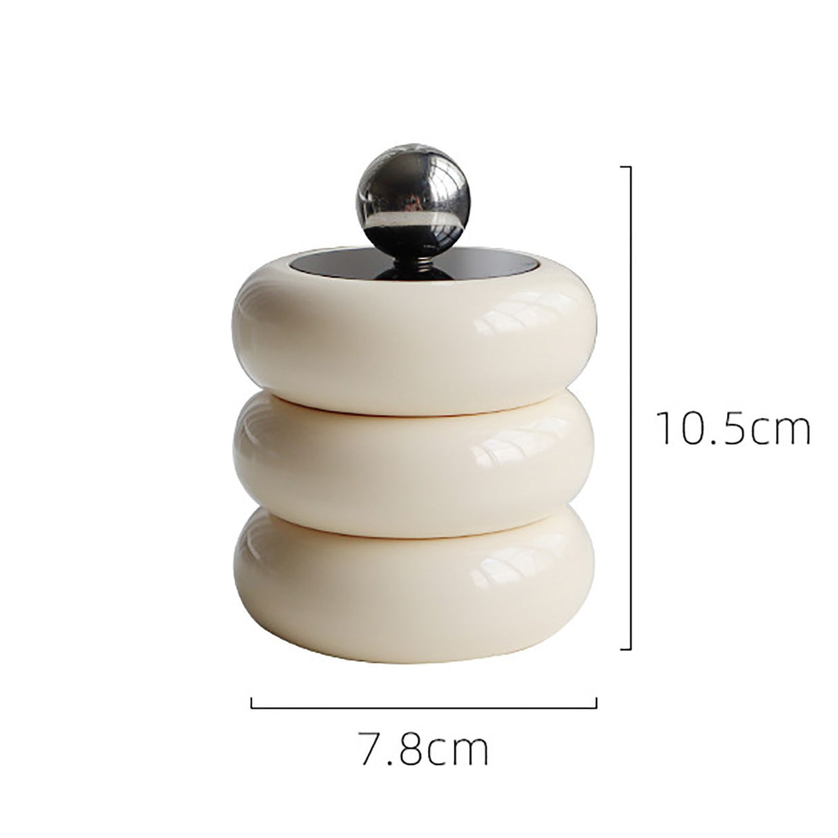 Nordic Style Qtip Holder Dispenser Desktop Dustproof Cotton Swab Storage Container Doughnut Shape Makeup Storage Box with Lid Milky White 3 Layers