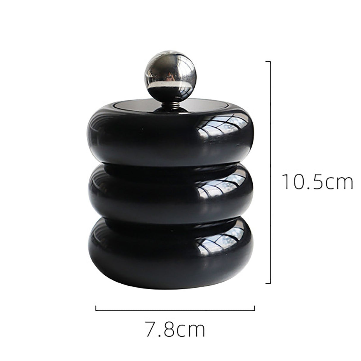 Nordic Style Qtip Holder Dispenser Desktop Dustproof Cotton Swab Storage Container Doughnut Shape Makeup Storage Box with Lid Black 3 Layers
