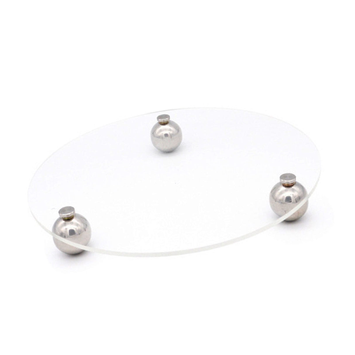 Acrylic Storage Tray Clear Transparent Stainless Steel Round Feet Minimalist Style Decorative Practical Desktop Shelf for Cafes Round