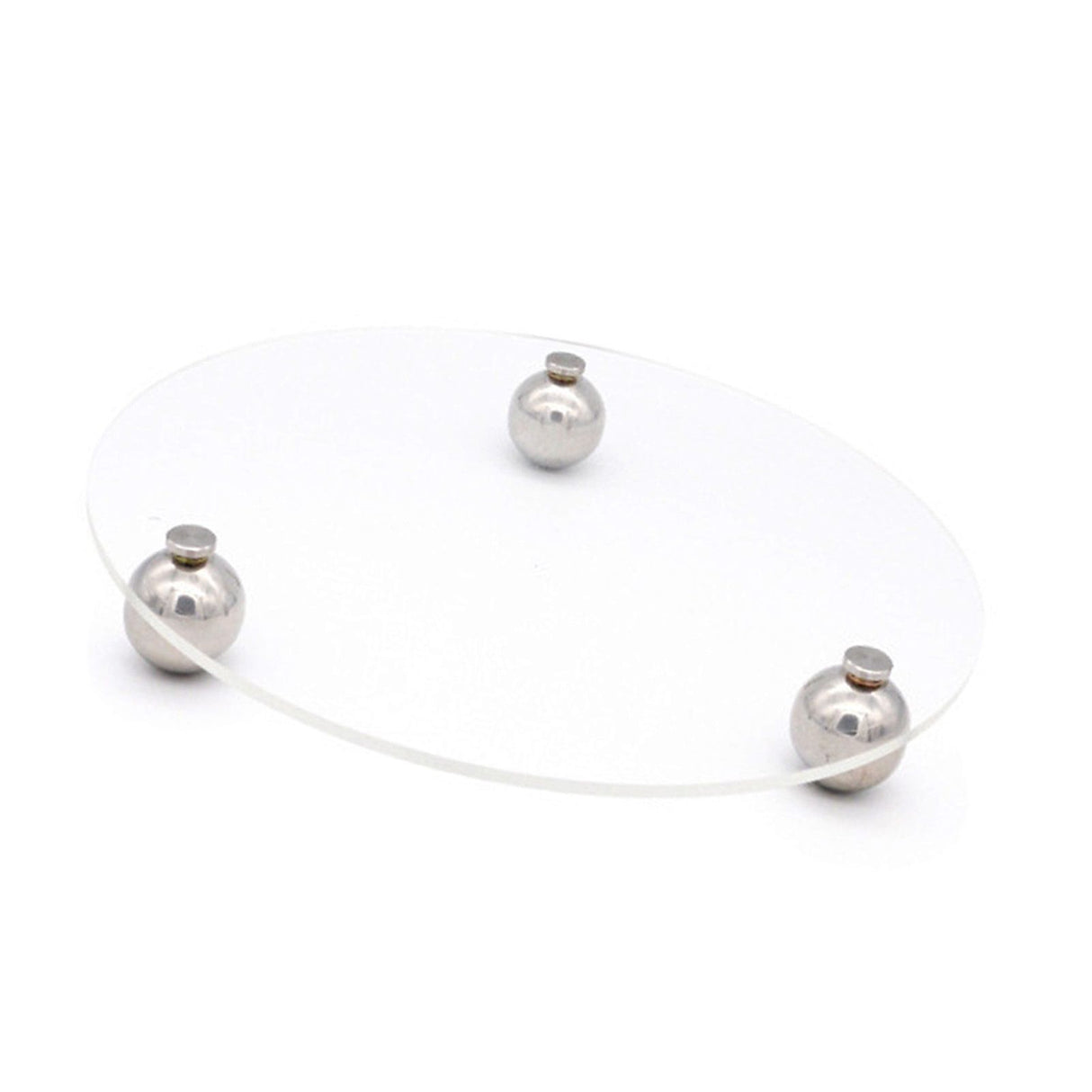 Acrylic Storage Tray Clear Transparent Stainless Steel Round Feet Minimalist Style Decorative Practical Desktop Shelf for Cafes Round