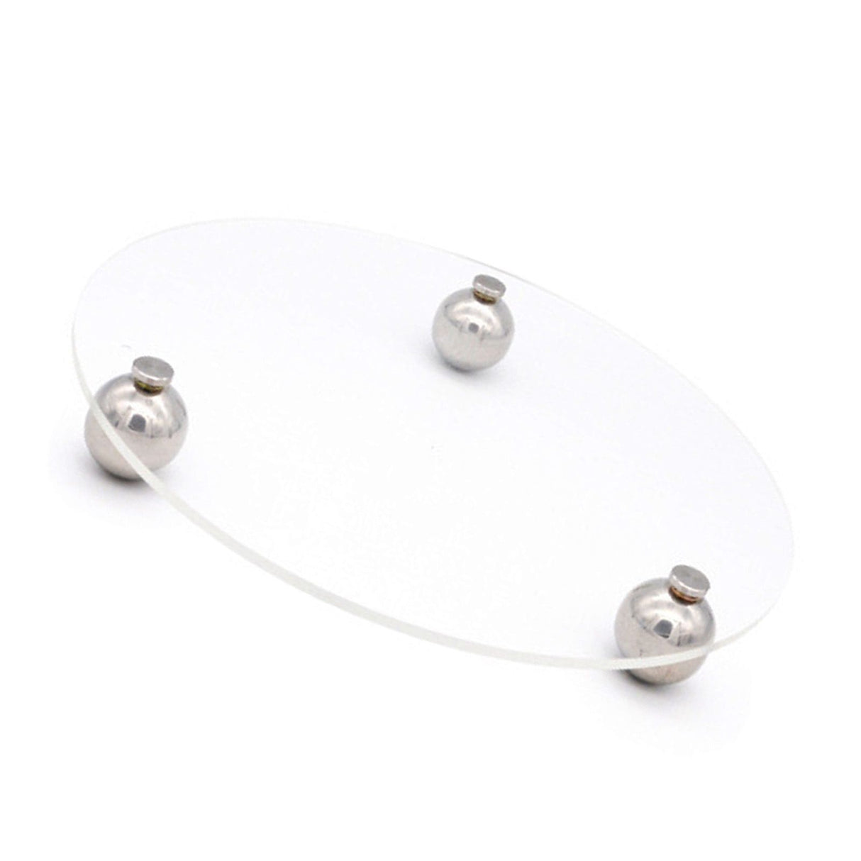 Acrylic Storage Tray Clear Transparent Stainless Steel Round Feet Minimalist Style Decorative Practical Desktop Shelf for Cafes Round