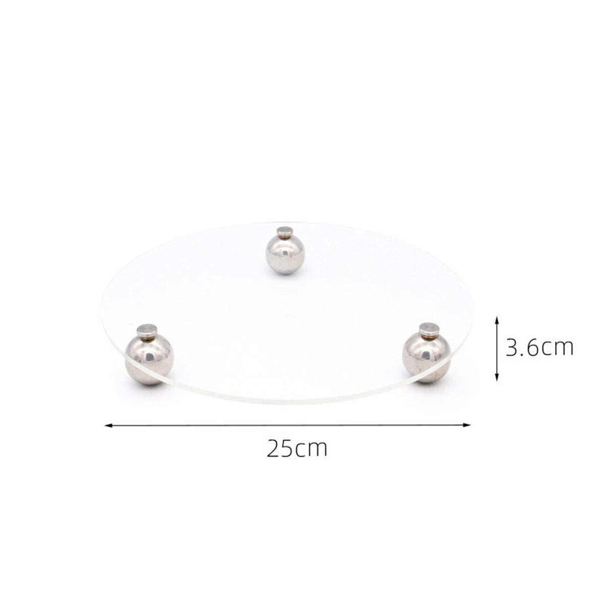 Acrylic Storage Tray Clear Transparent Stainless Steel Round Feet Minimalist Style Decorative Practical Desktop Shelf for Cafes Round