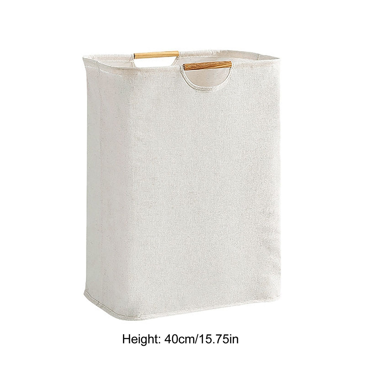 Large Laundry Basket Waterproof Collapsible Laundry Hamper with Wooden Handle for Household Bathroom S 40cm