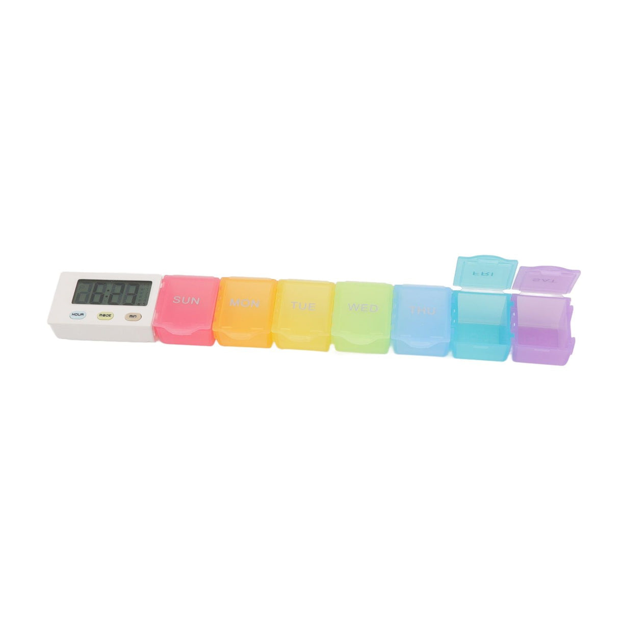 Electronic Medicine Box Detachable Washable Large Capacity Portable Tablet Case with Timer Reminder for Travel 7 Grids
