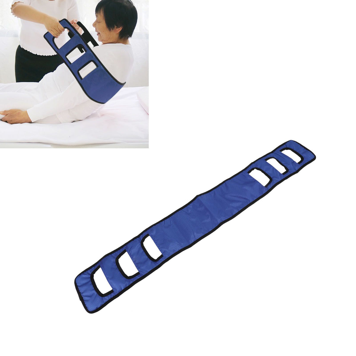 Patient Transfer Sling Gait Belt Padded Breathable Patient Lift Transferring Belt Mobility Aids for Elderly Disabled Blue