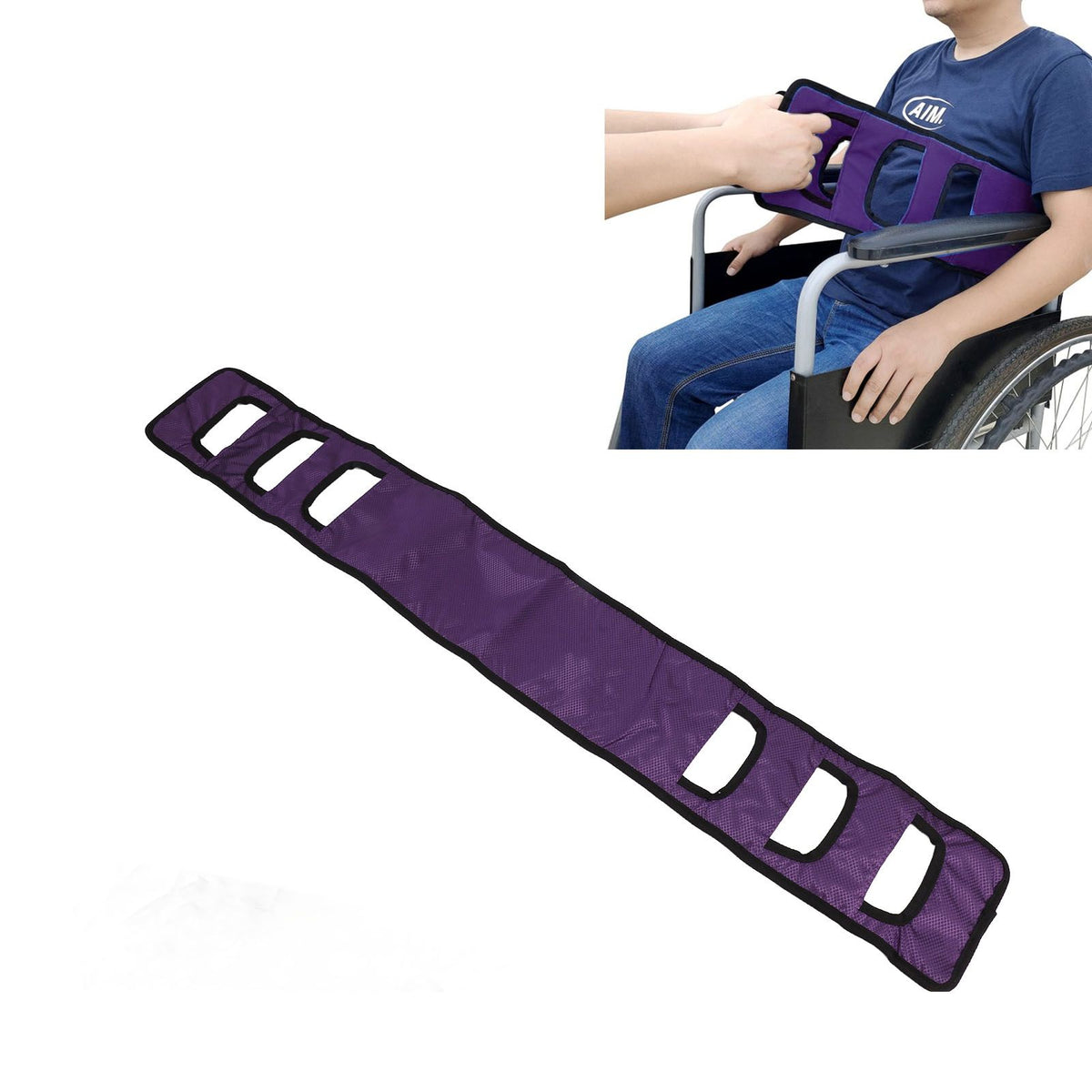 Patient Transfer Sling Gait Belt Padded Breathable Patient Lift Transferring Belt Mobility Aids for Elderly Disabled Purple