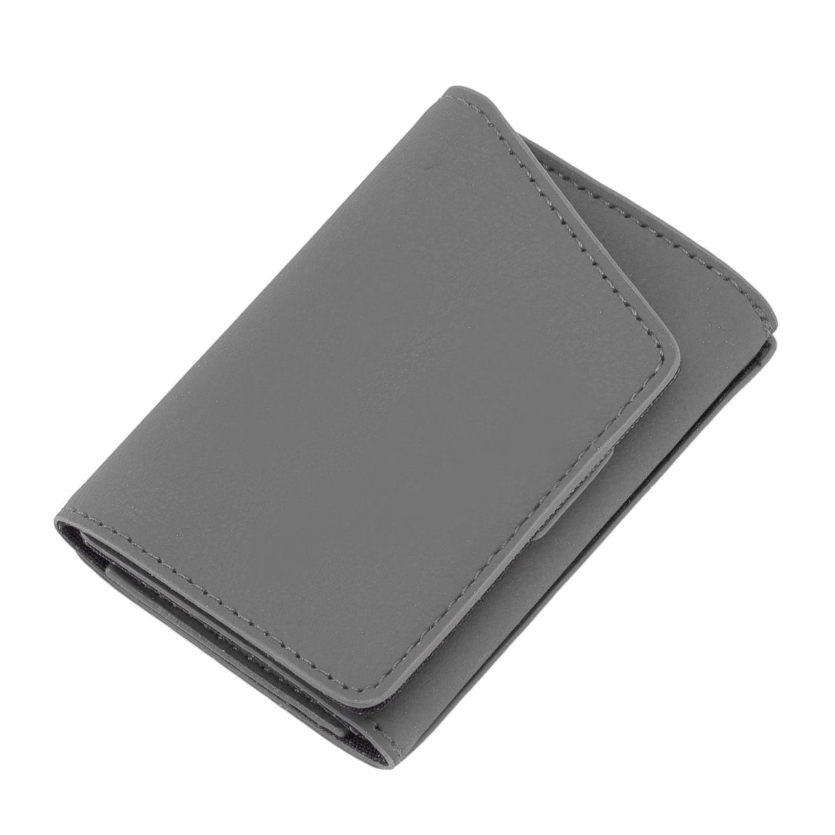 Minimalist Wallet Leather Credit Card Holder Coin Purse Portable Multi Function Card Holder Wallet for Men Women Grey