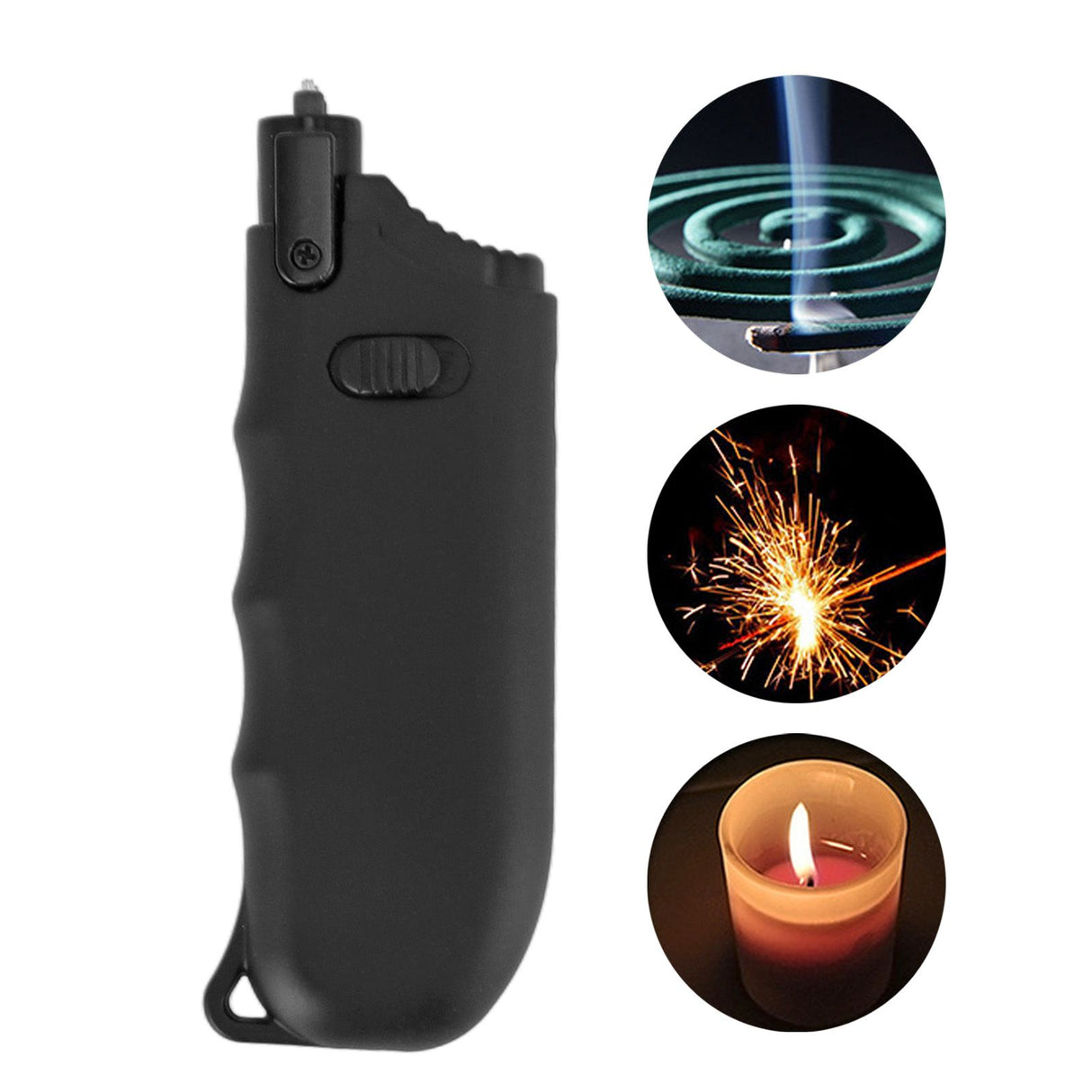 Electric Lighter Black Telescopic ABS Pulse Arc Rechargeable Candle Igniter for Daily Home