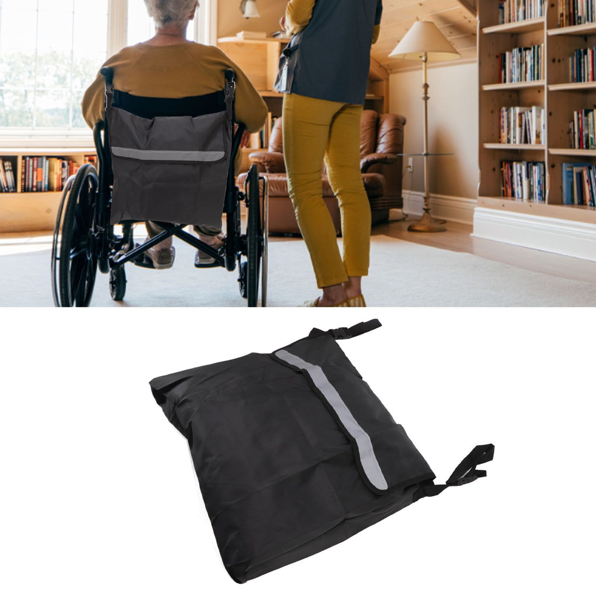 Wheelchair Storage Bag Canvas Large Capacity Flexible Portable Electric Wheel Chair Hanging Bag for Wheelchair Walker