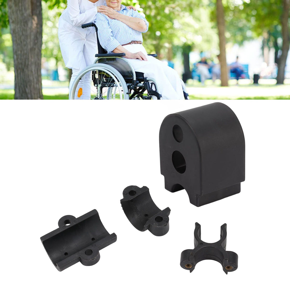 Cane Holder for Walker Rollator Wheelchair Stable Walking Stick Crutch Fixed Attachment for Elderly