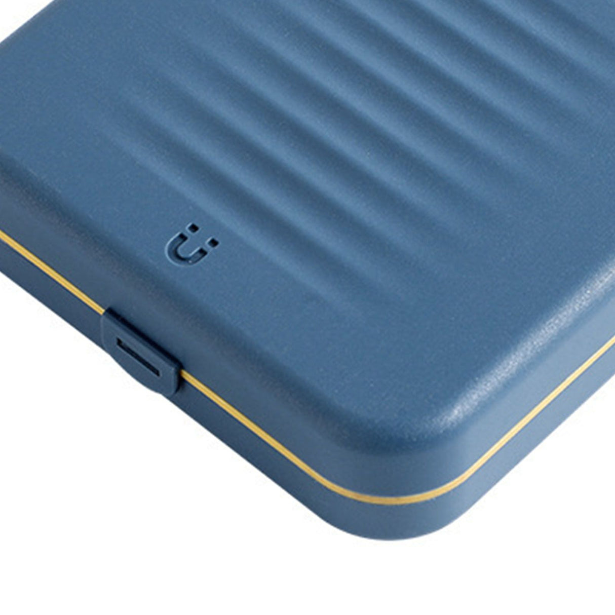 Magnetic Suction Sewing Box Portable Small Double Layer Magnetic Sewing Box Kit for Home Dormitory Travel Blue