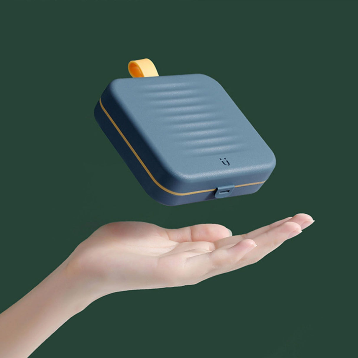 Magnetic Suction Sewing Box Portable Small Double Layer Magnetic Sewing Box Kit for Home Dormitory Travel Blue