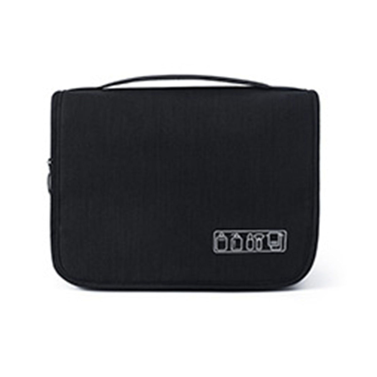 Black Travel Storage Bag with Hook Wet Dry Separation Large Capacity Hanging Toiletries Storage Bag