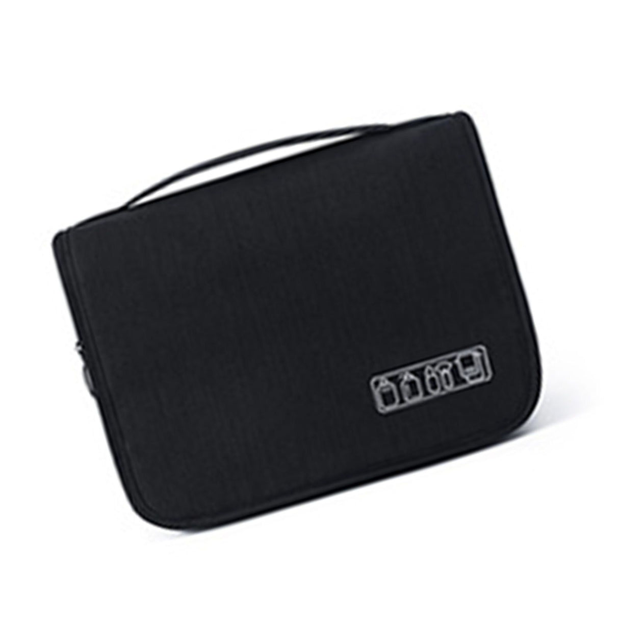 Black Travel Storage Bag with Hook Wet Dry Separation Large Capacity Hanging Toiletries Storage Bag