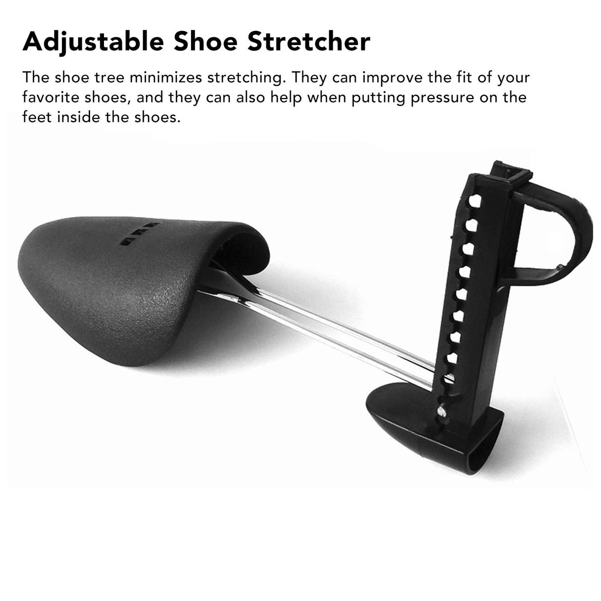 4PCS Shoe Tree 25cm to 30cm Adjustable Shoe Shaper Black Iron Plastic Shoe Stretcher for Home
