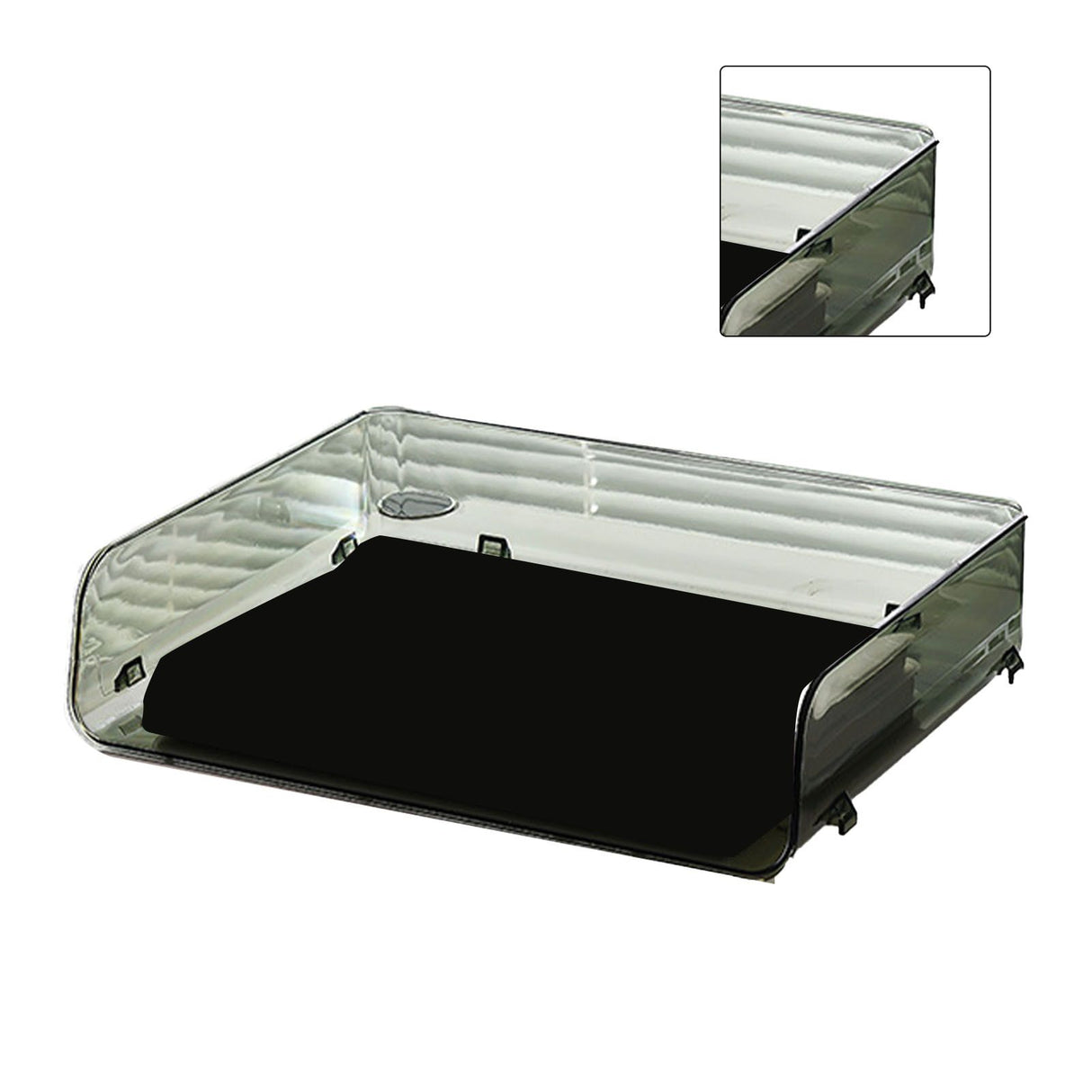 A4 Paper Storage Box Stackable Plastic Large Opening Single Layer Desktop File Organizer for Office Green 32.5x25x7.5cm/12.8x9.8x3.0in