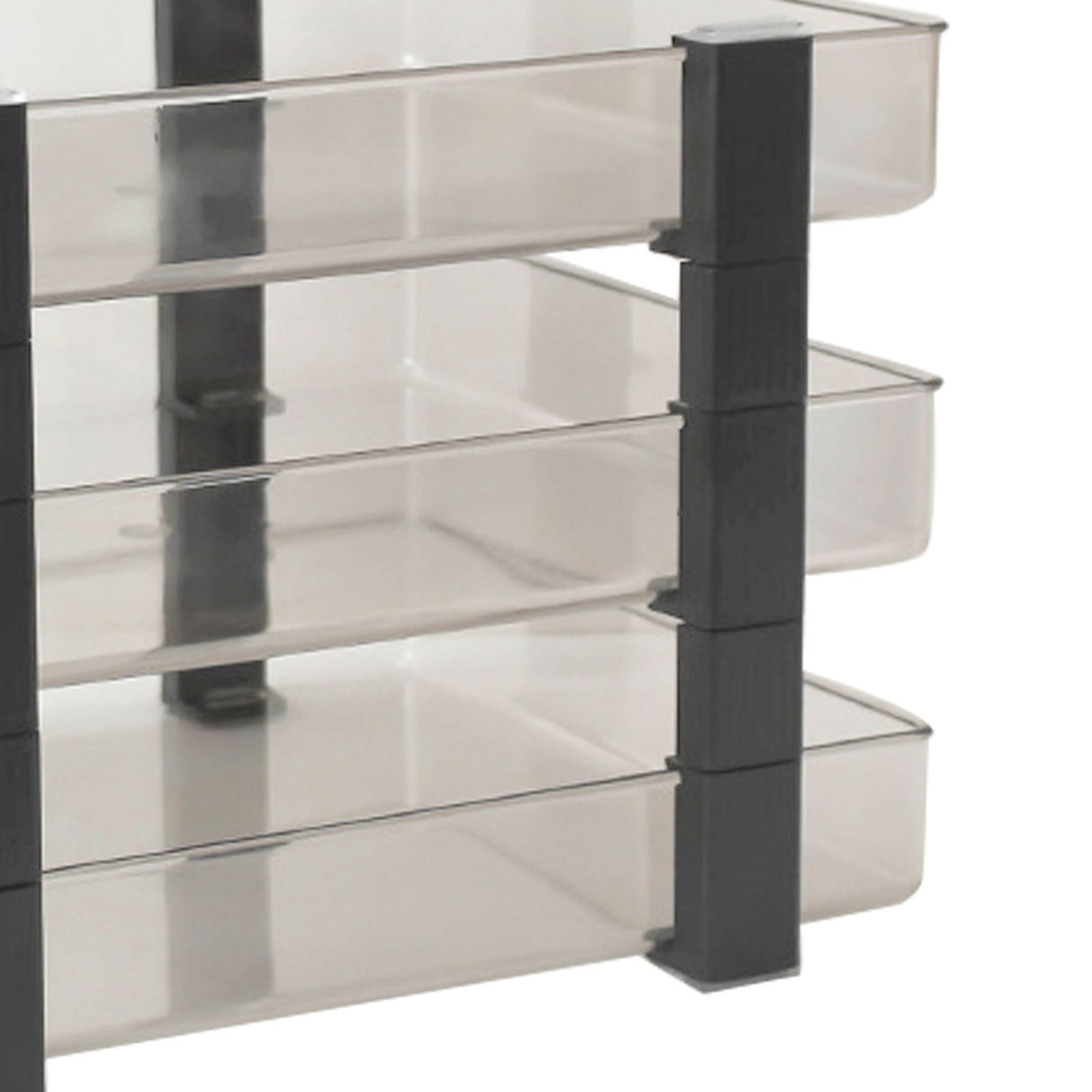 Desk File Letter Tray Layered Classified Documents Rack Acrylic Office Storage Rack Dark Black 3 Layers 280x372x247mm