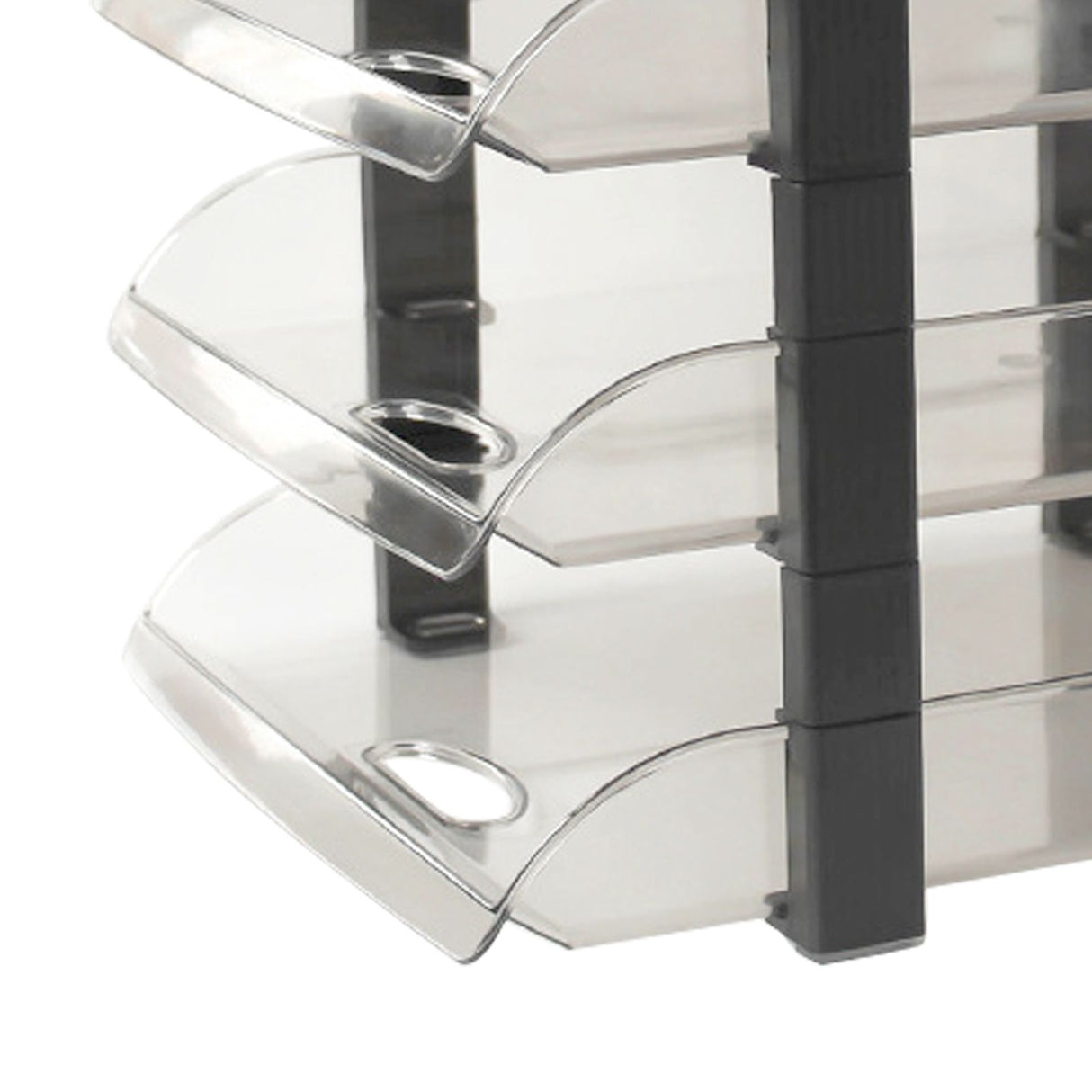 Desk File Letter Tray Layered Classified Documents Rack Acrylic Office Storage Rack Dark Black 3 Layers 280x372x247mm
