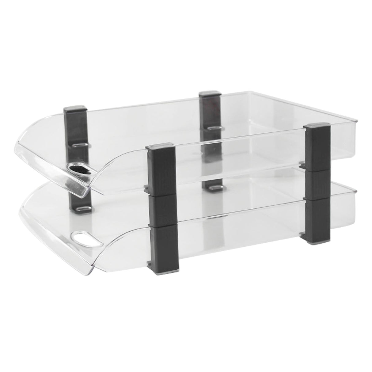 Desk File Letter Tray Layered Classified Documents Rack Acrylic Office Storage Rack Transparent 2 Layers 280x372x144mm