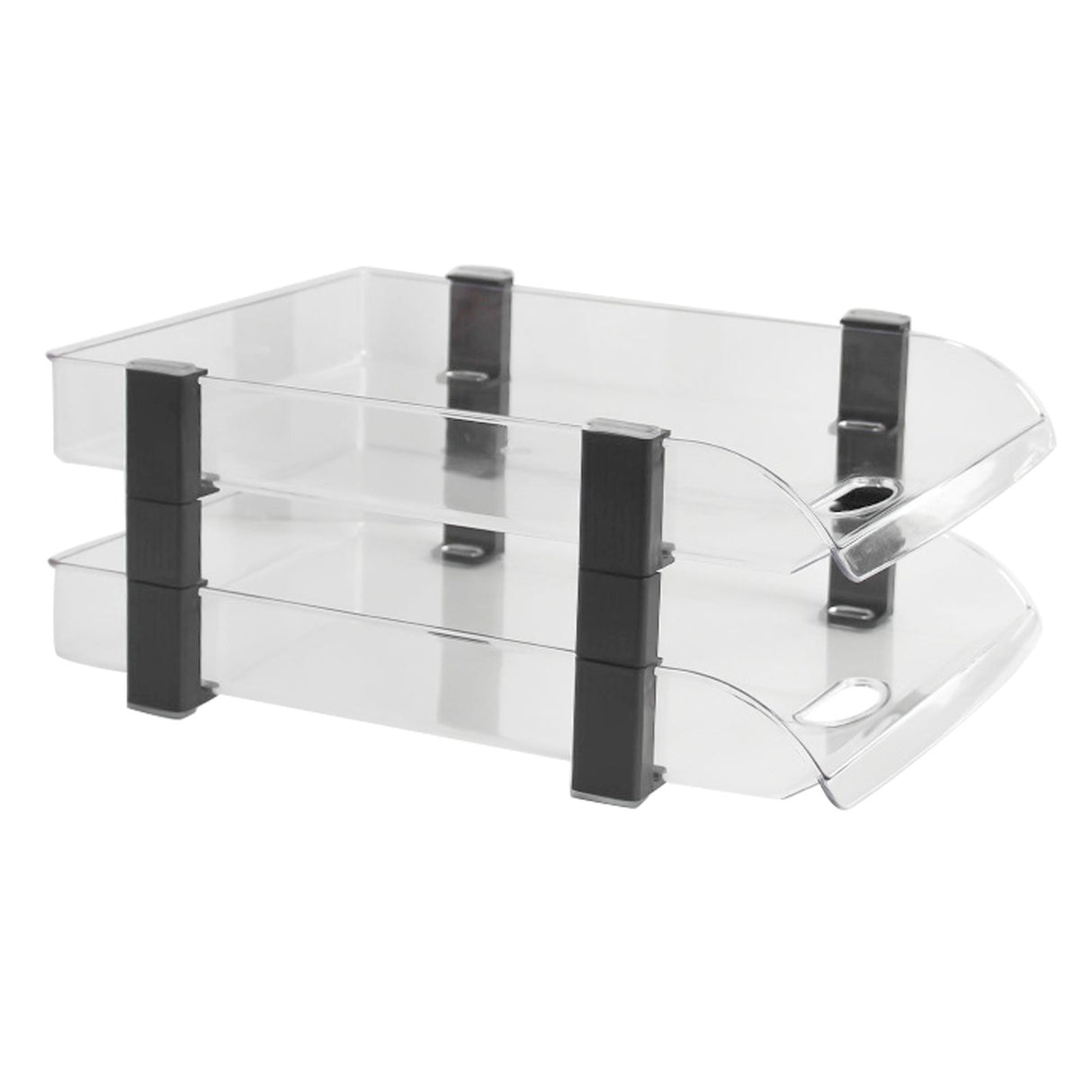 Desk File Letter Tray Layered Classified Documents Rack Acrylic Office Storage Rack Transparent 2 Layers 280x372x144mm