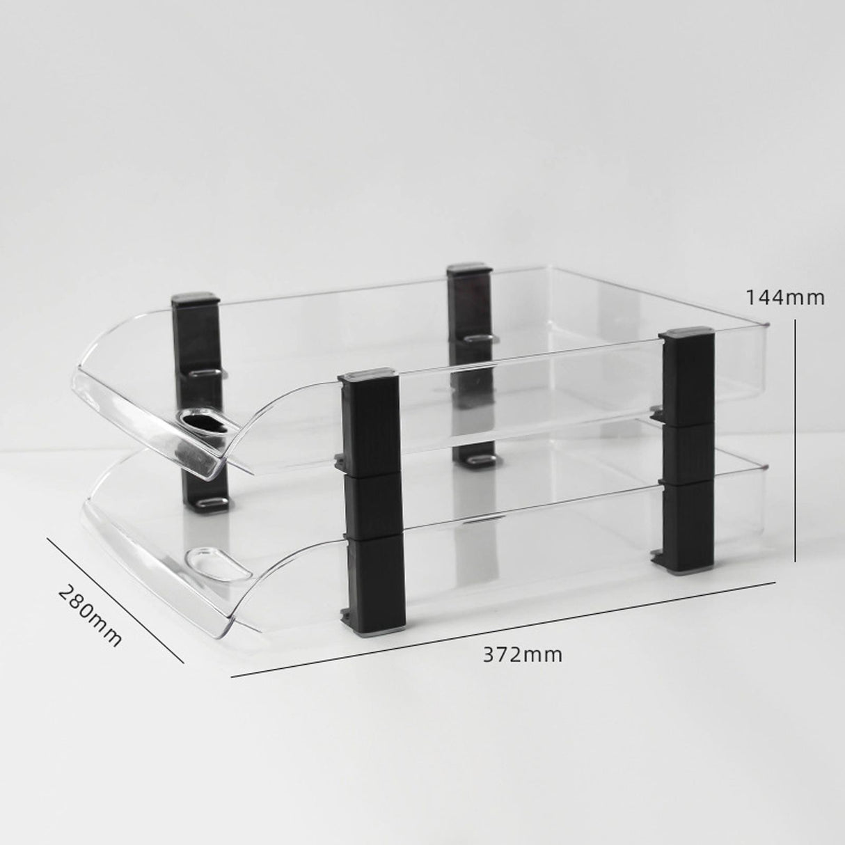 Desk File Letter Tray Layered Classified Documents Rack Acrylic Office Storage Rack Transparent 2 Layers 280x372x144mm
