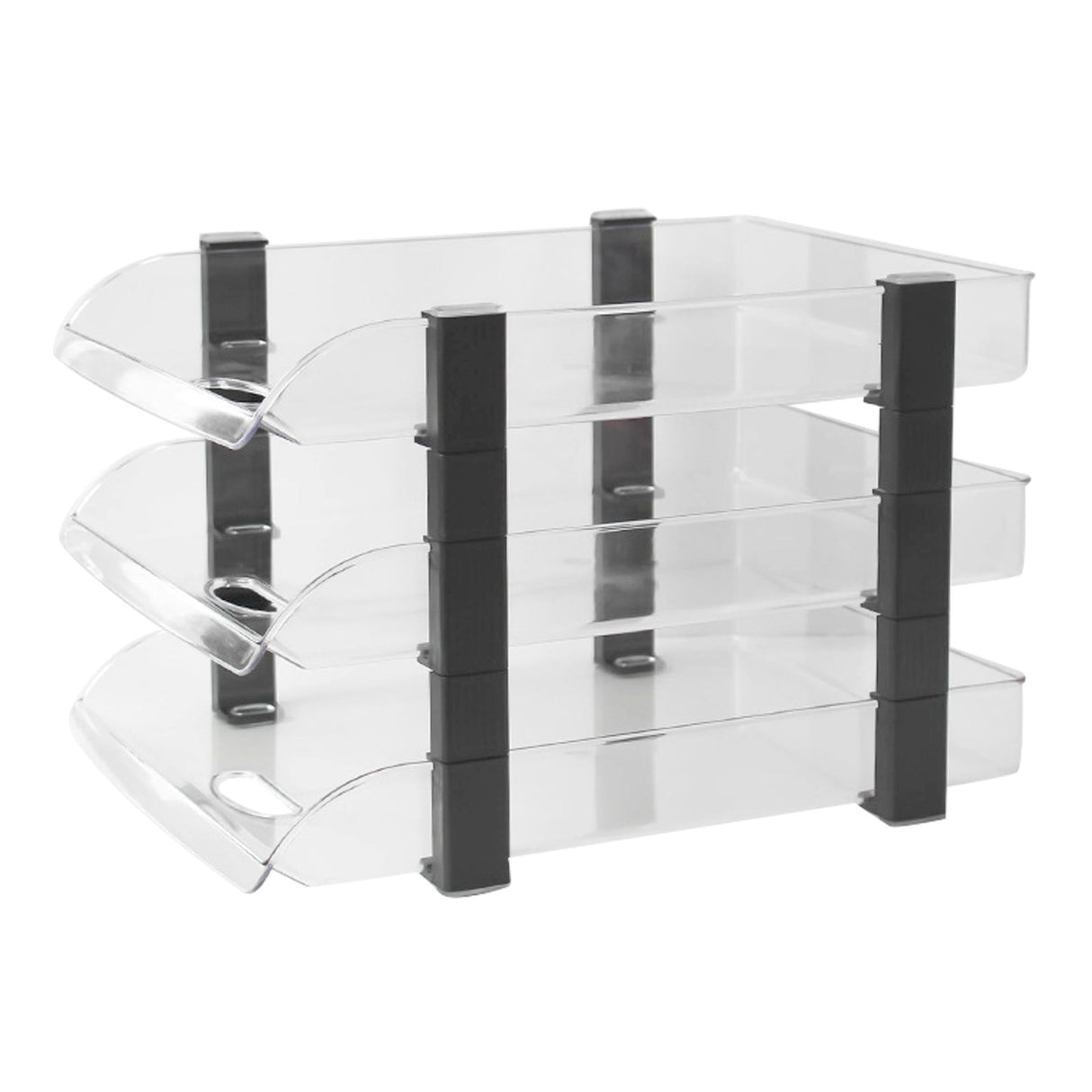 Desk File Letter Tray Layered Classified Documents Rack Acrylic Office Storage Rack Transparent 3 Layers 280x372x247mm