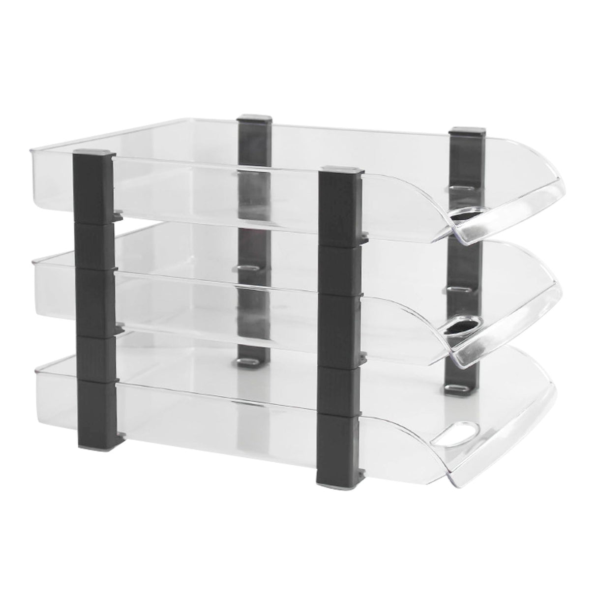 Desk File Letter Tray Layered Classified Documents Rack Acrylic Office Storage Rack Transparent 3 Layers 280x372x247mm