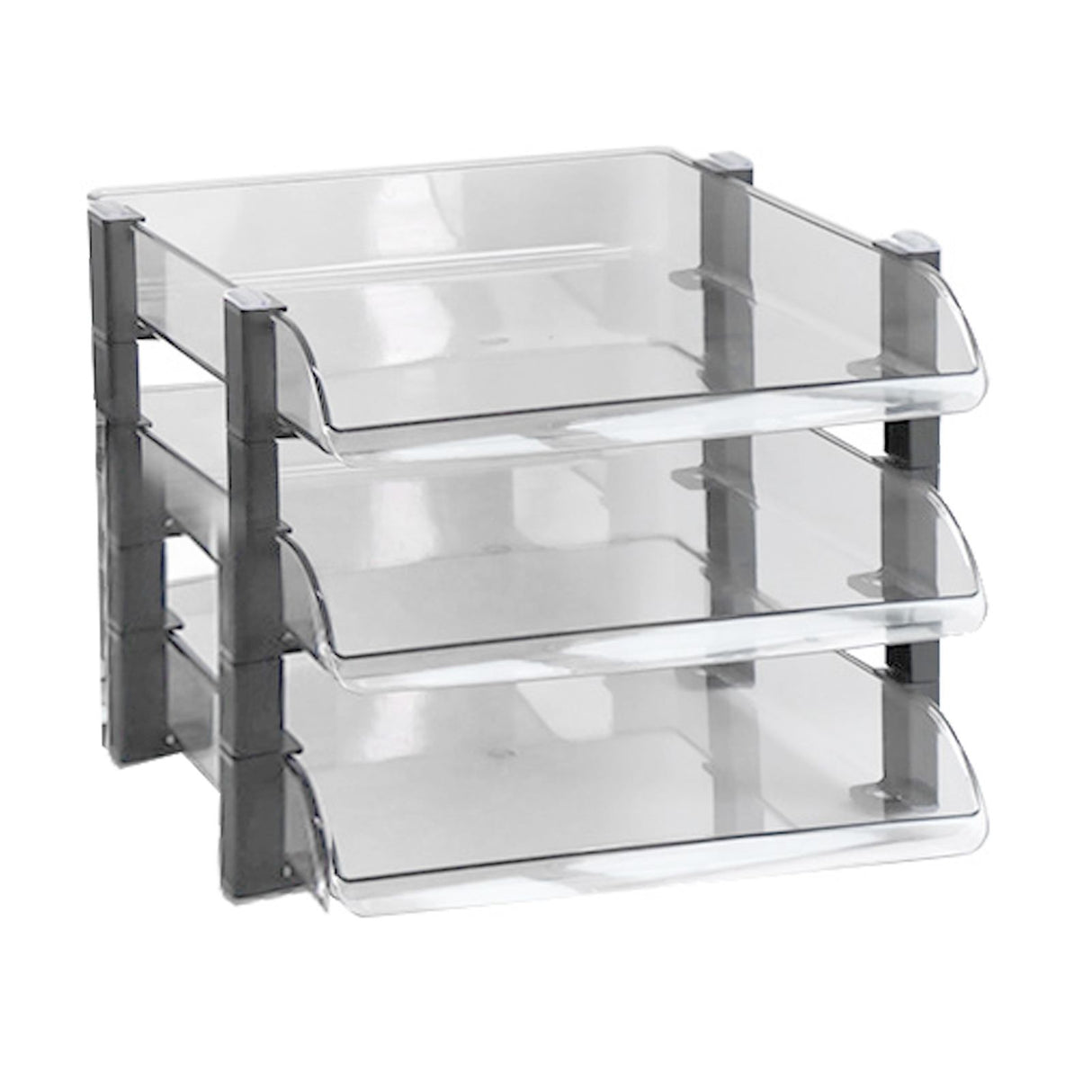 Desk File Letter Tray Layered Classified Documents Rack Acrylic Office Storage Rack Transparent 3 Layers 280x372x247mm