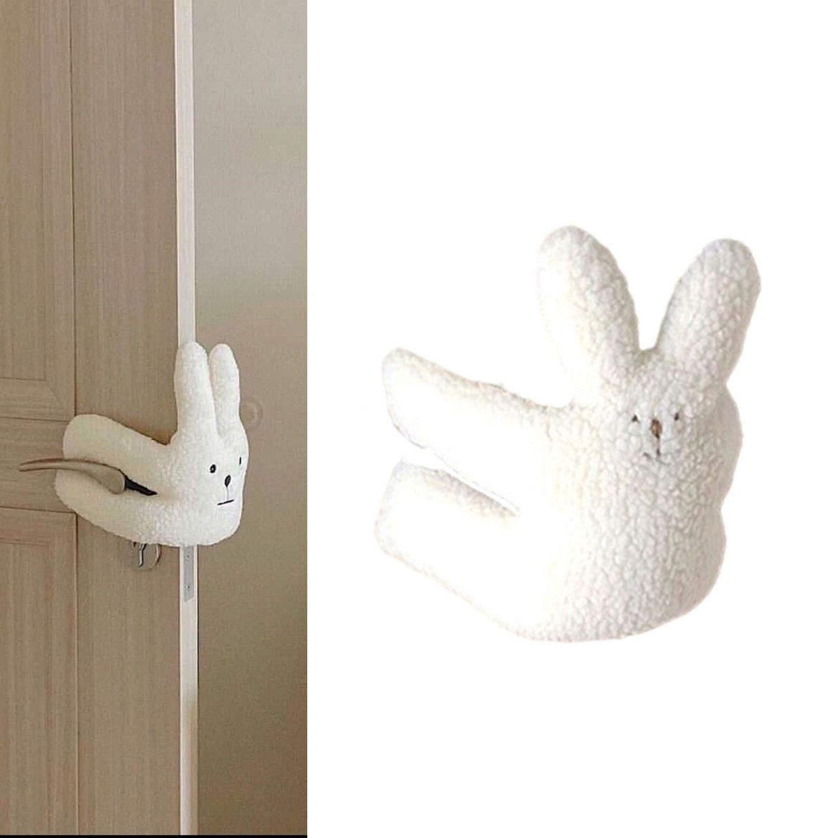 Door Slam Stopper Lamb Cashmere PP Cotton Anti Pinch Door Pinch Guards for Children Decoration Little Rabbit