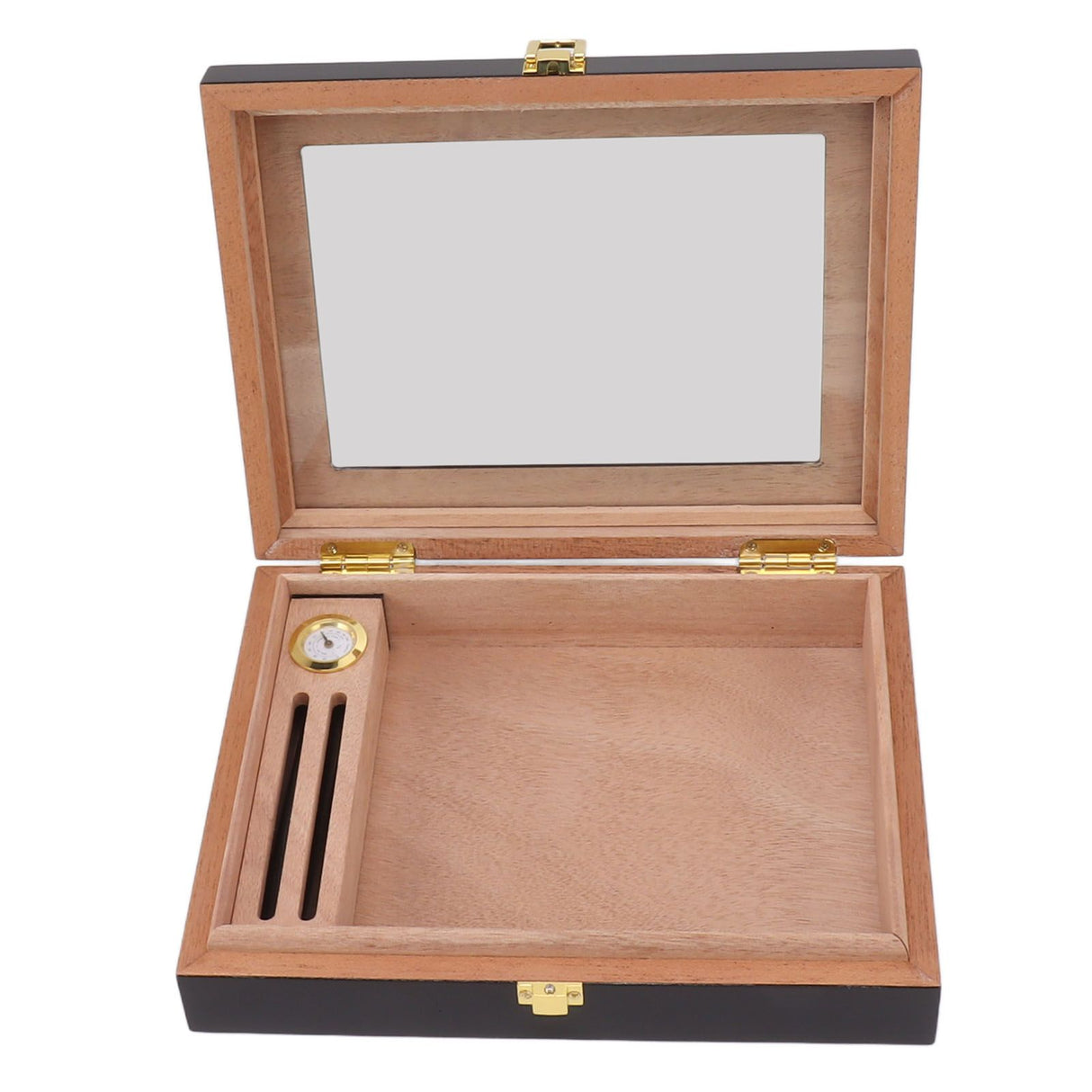 Cigar Humidors Box Transparent Window Cigar Humidor Mini Portable Cigar Box with Mechanical Hygrometer