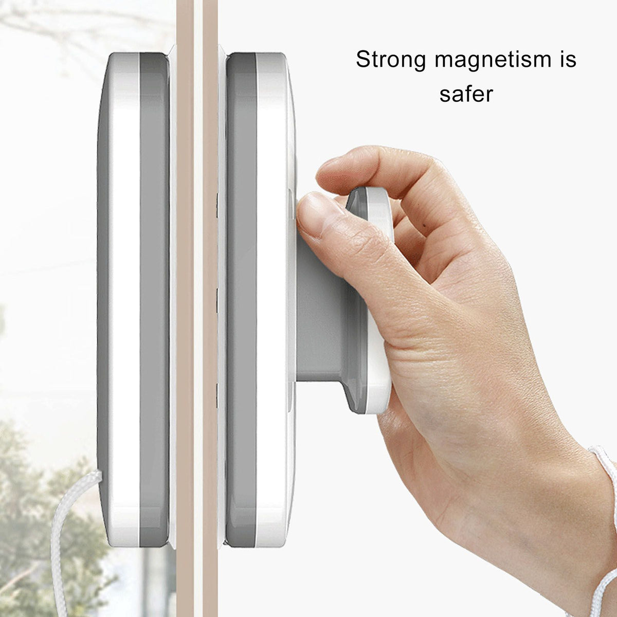 Magnetic Window Cleaner Large Handle Double Sided High Safety Sturdy Plastic Window Cleaning Tool for 3 to 10mm Glasses