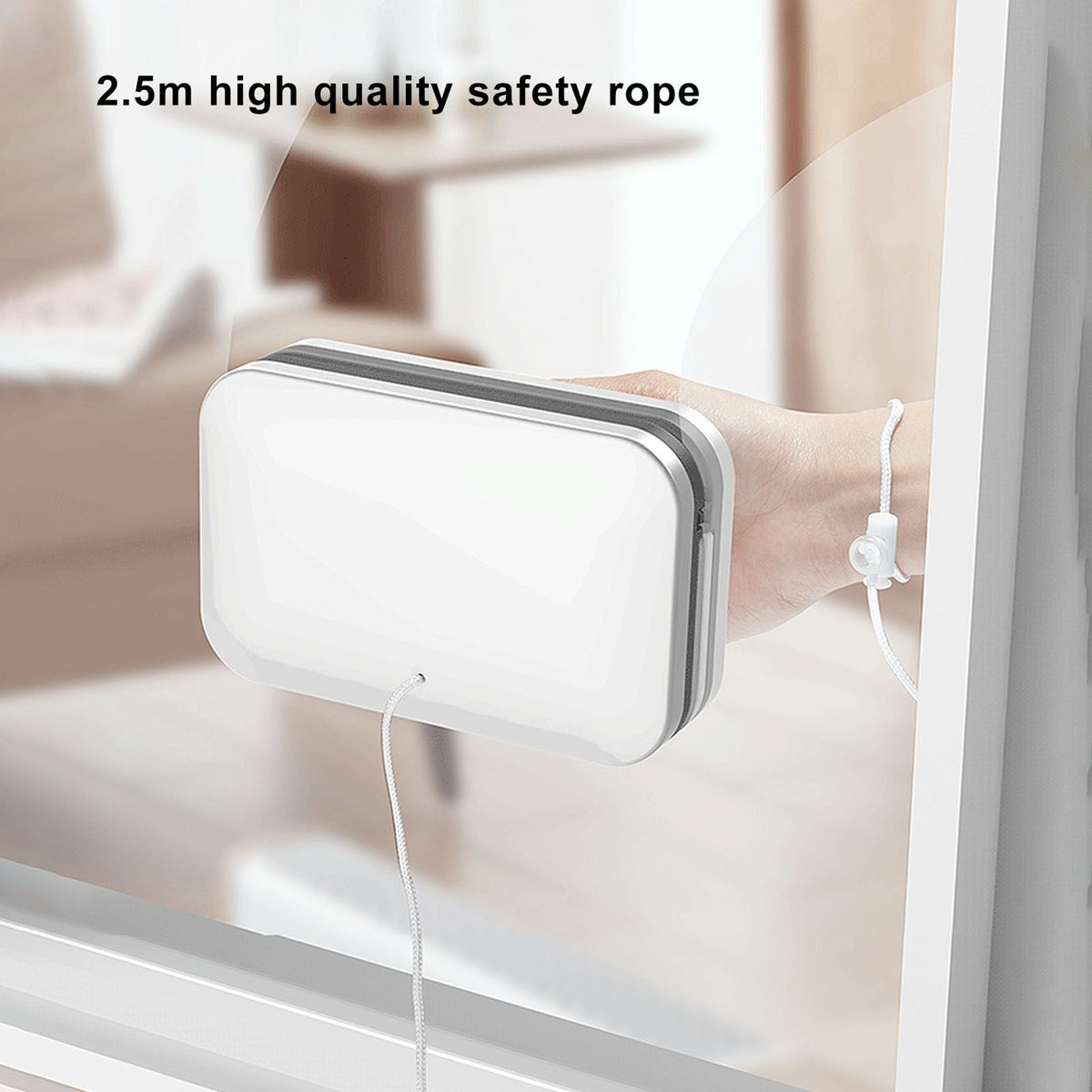 Magnetic Window Cleaner Large Handle Double Sided High Safety Sturdy Plastic Window Cleaning Tool for 3 to 10mm Glasses