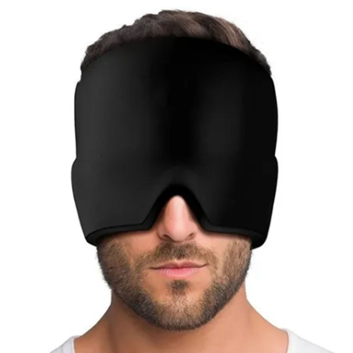 Ice Head Wrap Double Layer Gel Ice Pack Mask for Home Migraine and Headache Relief Black