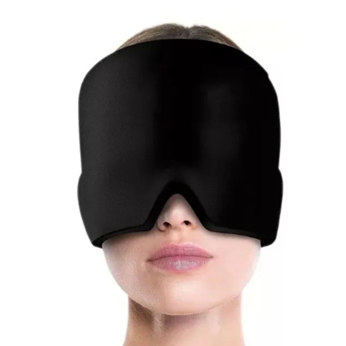 Ice Head Wrap Double Layer Gel Ice Pack Mask for Home Migraine and Headache Relief Black