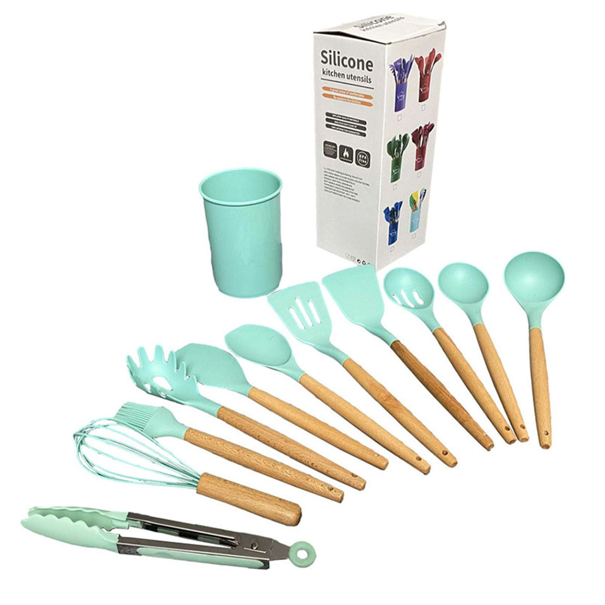 12pcs Nylon Cooking Utensil Set BPA Free Heat Resistant Prevents Stick Kitchen Utensil Set for Kitchen Tool