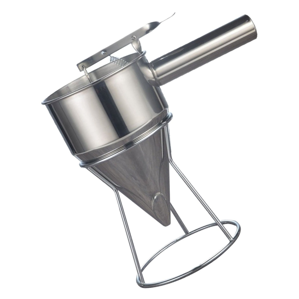 Stainless Steel Pancake Batter Dispenser Baking Cake Funnel Dispenser with Stable Rack for Takoyaki Ball Waffles