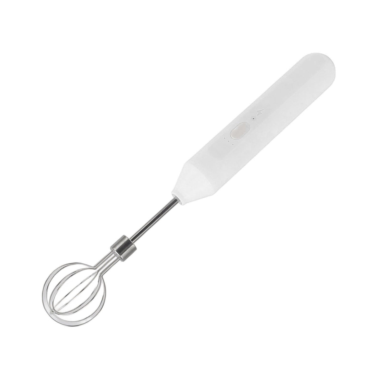 Electric Hand Mixer Three Different Speeds Battery Powered Handheld Milk Frother for Home Baking White