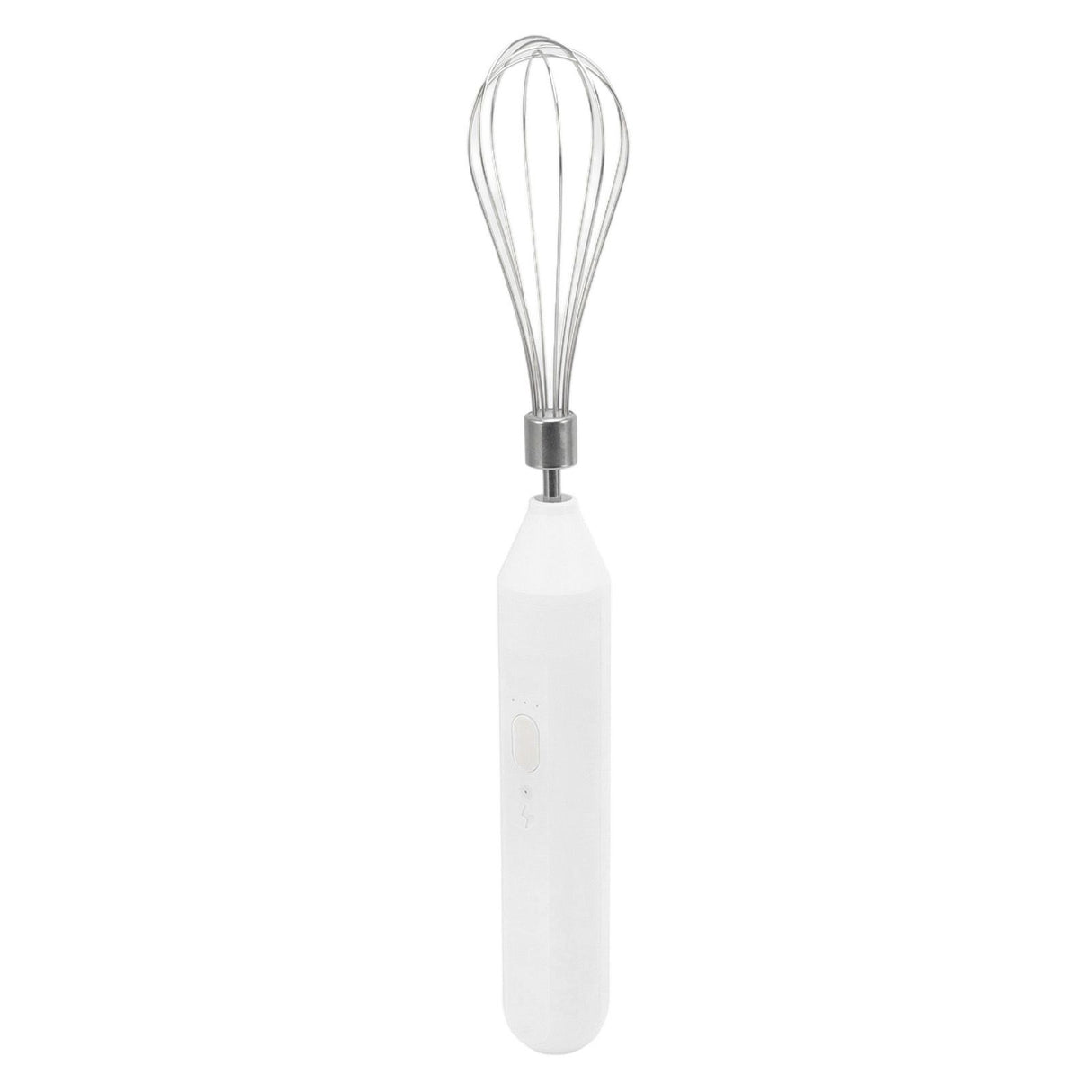 Electric Egg Beater Handheld USB Charging Milk Frother Portable Cordless Drink Mixer with Stainless Steel Whisk White