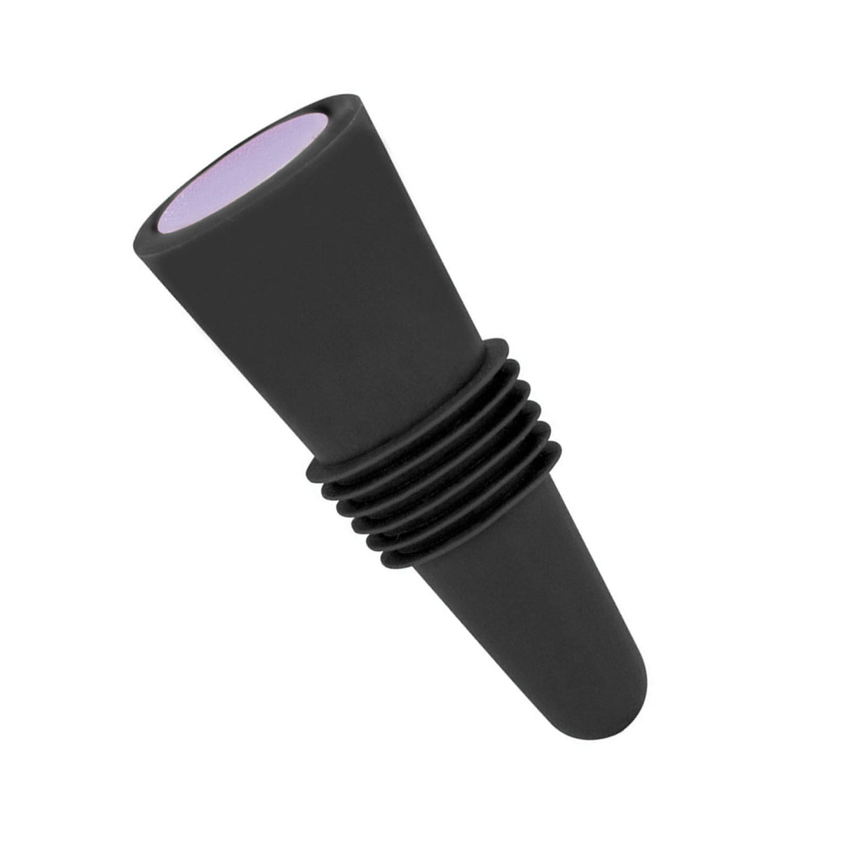 Wine Bottle Stopper Food Grade Silicone Stainless Steel 6.1x2.35cm Decorative Practical Reusable Wine Corks for Decoration Black