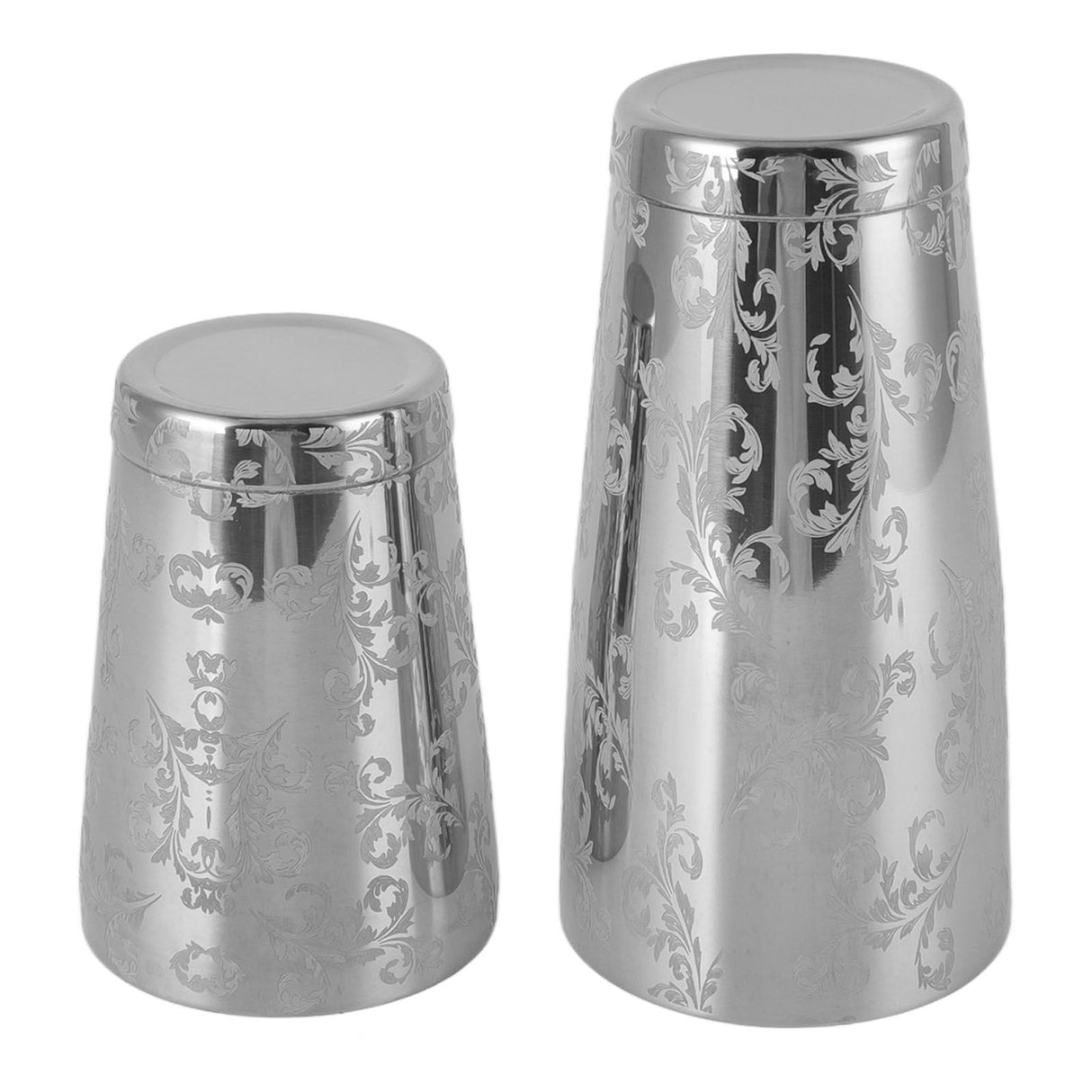 Stainless Steel Cocktail Shaker Engraved Martini Shaker Silver Japanese American Boston Bar Mixer Bottomed