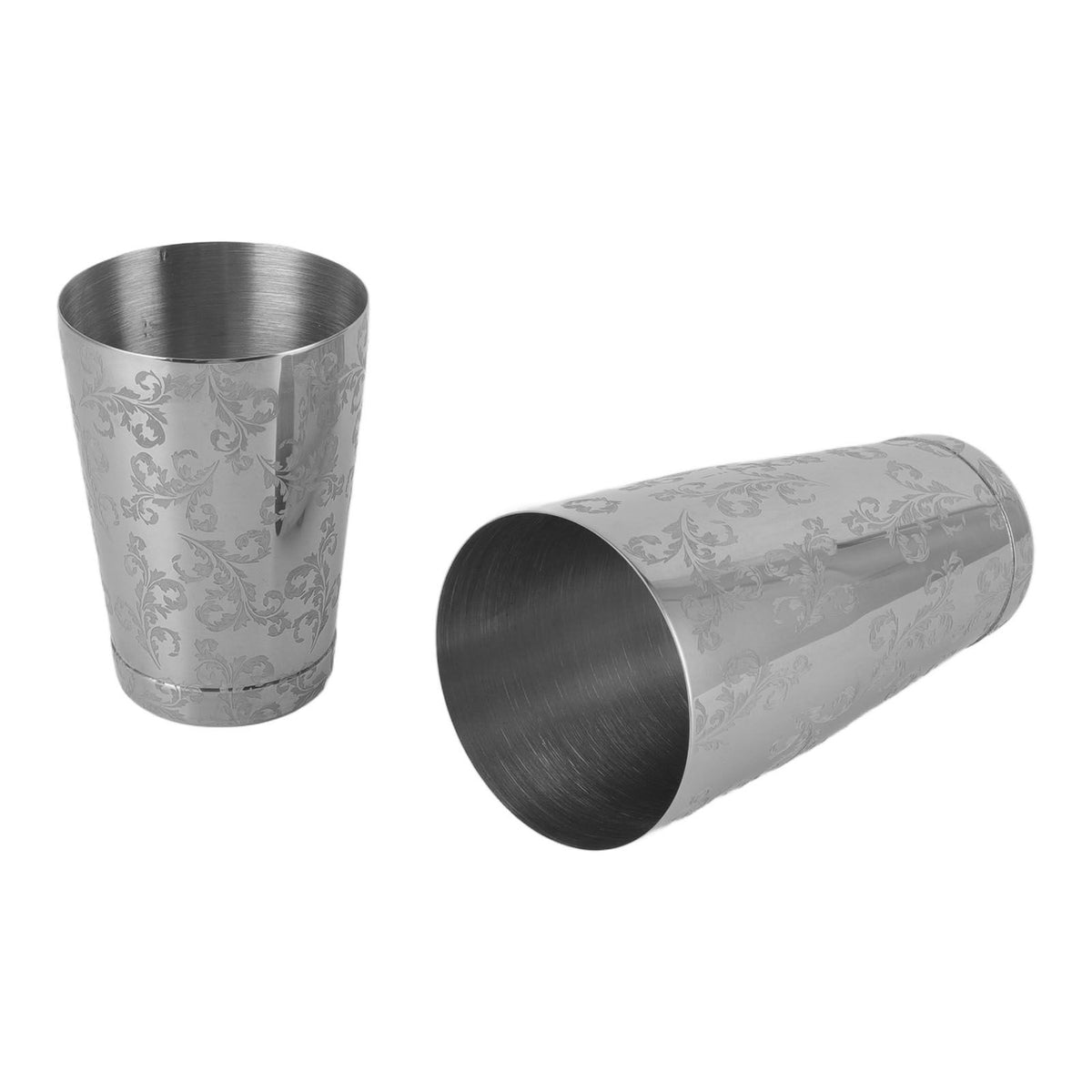 Stainless Steel Cocktail Shaker Engraved Martini Shaker Silver Japanese American Boston Bar Mixer Bottomed