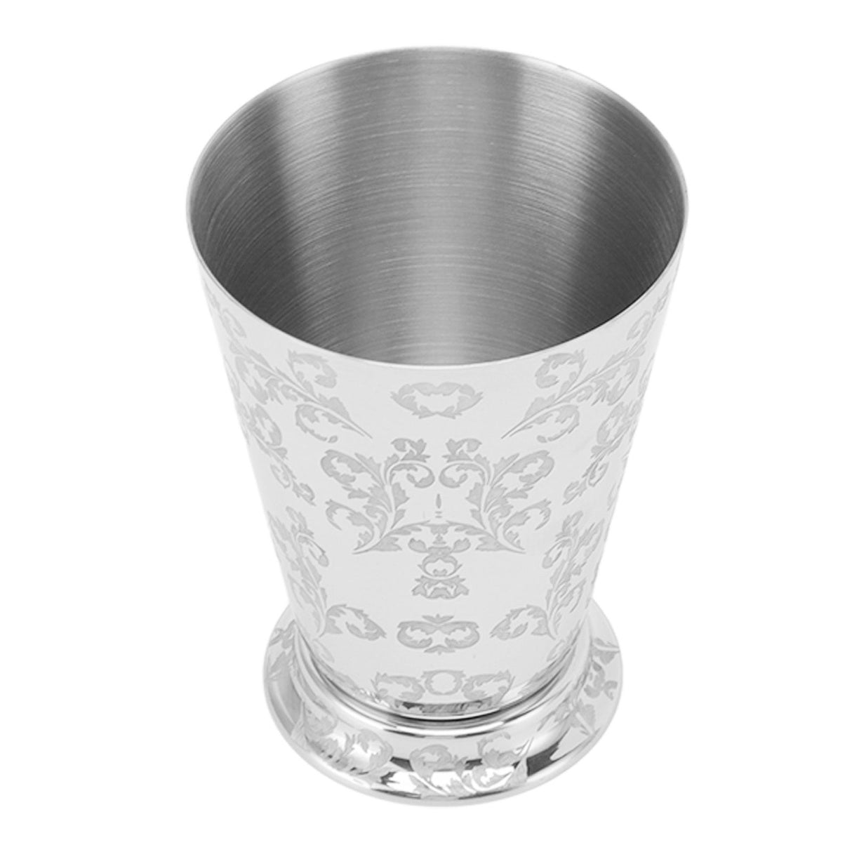 Cocktail Drinking Cup 304 Stainless Steel Silver Finish Moscow Mule Mug for Bars Home Leaf Pattern Carving