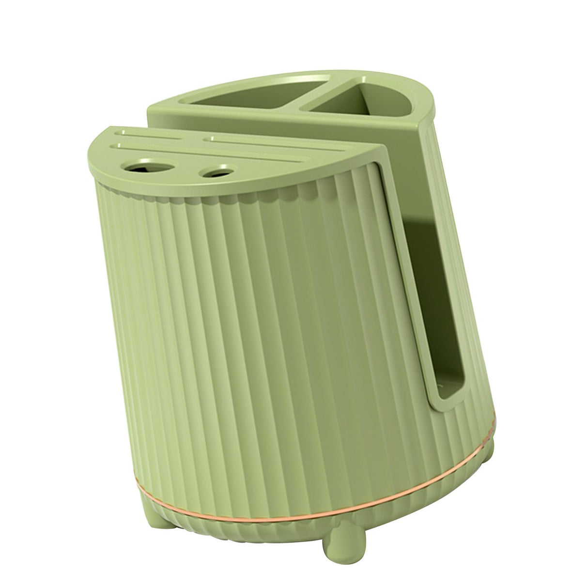 Multifunctional Rotating Knife Holder Kitchen Chopping Board Knife Storage Rack Large Capacity Drain Chopstick Knife Shelf Single Layer Avocado Green