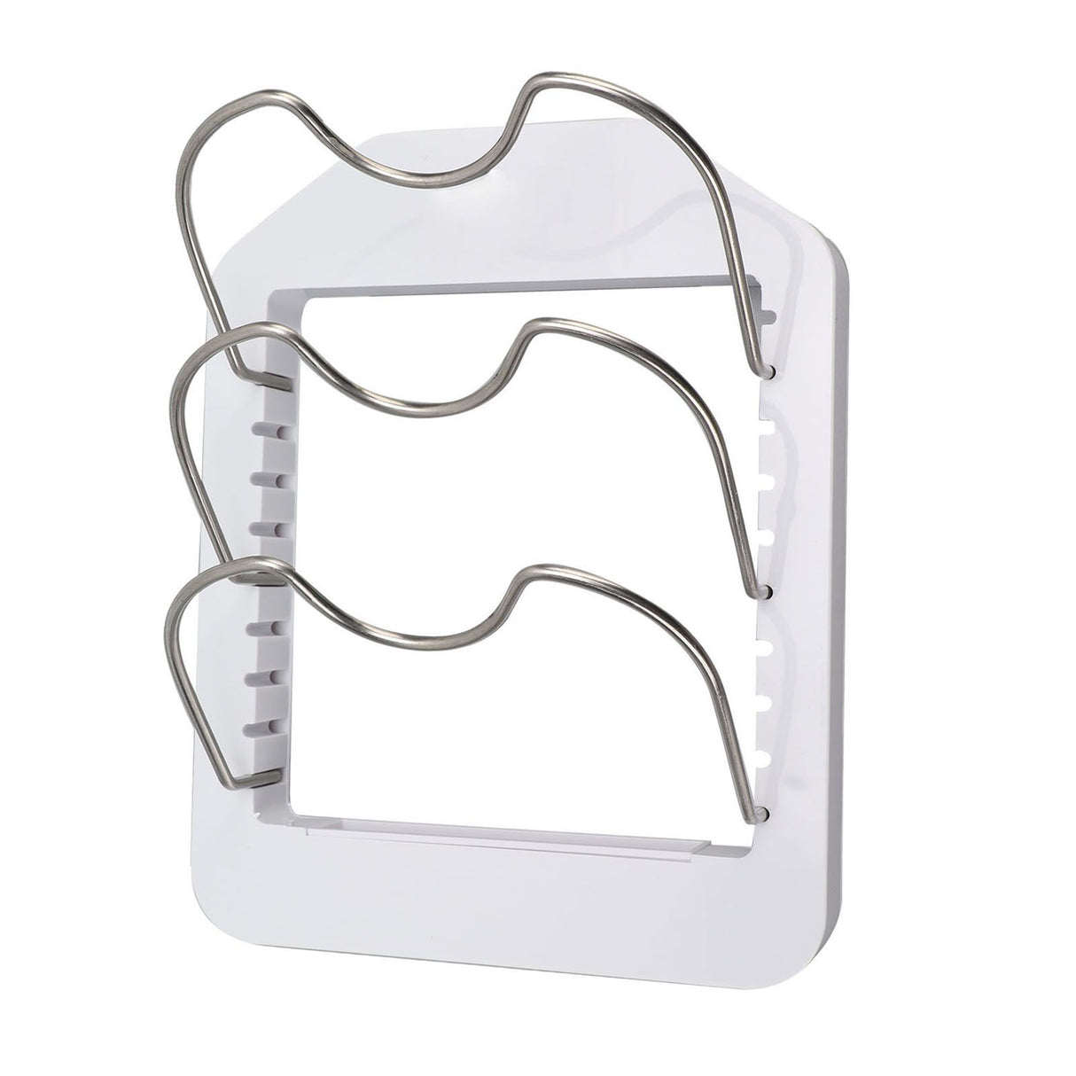 Pot Lid Organizer Plastic U Shaped Cooking Top Cover Storage Rack for Home Kitchen White