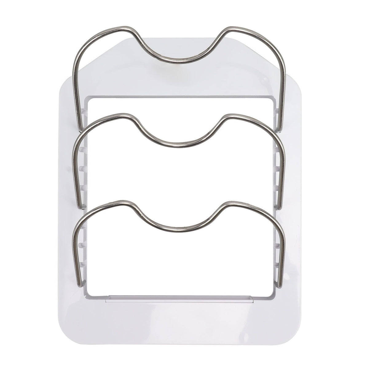 Pot Lid Organizer Plastic U Shaped Cooking Top Cover Storage Rack for Home Kitchen White