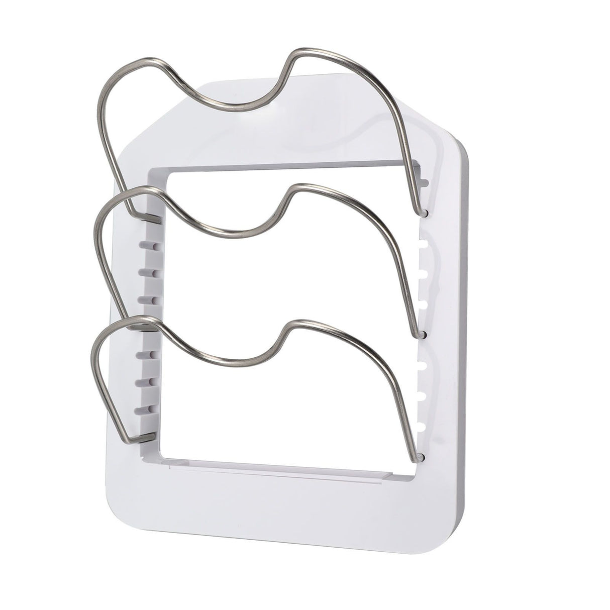 Pot Lid Organizer Plastic U Shaped Cooking Top Cover Storage Rack for Home Kitchen White